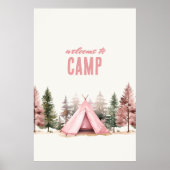 Willkommen im Camp Pink Zelt Camping Poster (Vorne)