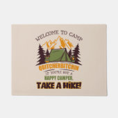 Willkommen im Camp Quitcherbitchin Happy Camper Fußmatte (Vorderseite)