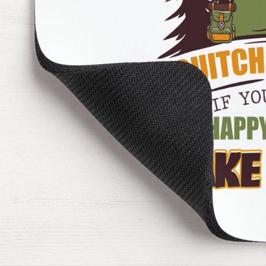 Willkommen im Camp Quitcherbitchin Happy Camper Mousepad (Ecke)