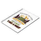 Willkommen im Camp Quitcherbitchin Happy Camper Notizblock (Linke Seite)