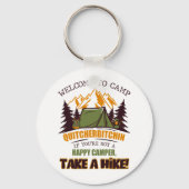 Willkommen im Camp Quitcherbitchin Happy Camper Schlüsselanhänger (Rückseite)