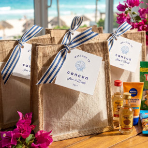Willkommen im Cancun Blue Hochzeits-Willkommensbeu Geschenkanhänger