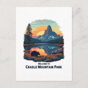 Willkommen im Cradle Mountain National Australian Feiertagspostkarte