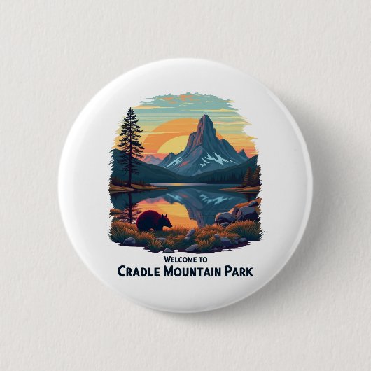 Willkommen im Cradle Mountain National in Australi Button (Vorderseite)