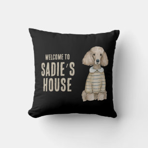 Willkommen im Dog Poodle House Custom Kissen