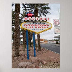 Willkommen im Downtown Las Vegas Poster Druck