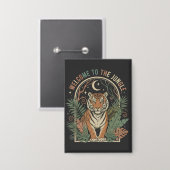 Willkommen im Dschungel Vintage Tiger Retro Boho Button (Vorderseite/Rückseite)