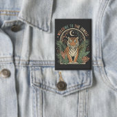 Willkommen im Dschungel Vintage Tiger Retro Boho Button (Insitu)