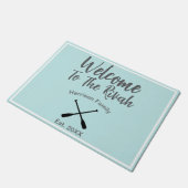 Willkommen im eigenen Familiennamen der Rivah Fußmatte (Schrägansicht)