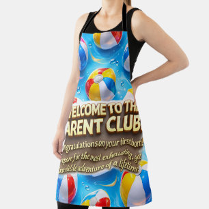 Willkommen im Elternclub, herzlichen Glückwunsch z Schürze