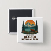 Willkommen im Embroidery Glacier National USA Park Button (Vorne & Hinten)