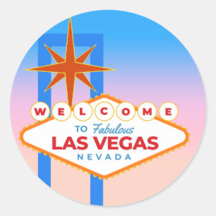 Willkommen im fabulösen Las Vegas Runder Aufkleber