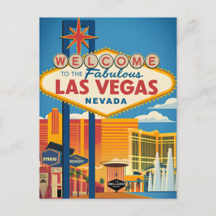 Willkommen im fantastischen Las Vegas Nevada Postkarte