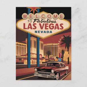 Willkommen im fantastischen Las Vegas Nevada Postkarte