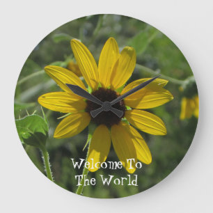 Willkommen im Foto der Welt-Blume Große Wanduhr