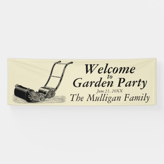 Willkommen im Garden Party Custom Outdoor Banner (Horizontal)