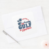 Willkommen im Golf von Amerika Einwanderer aus Mex Quadratischer Aufkleber (Umschlag)