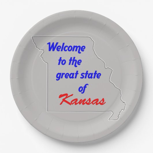 Willkommen im großen Staat von Kansas (Missouri) Pappteller (Vorderseite)