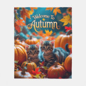 Willkommen im Herbst Fleecedecke (Vorderseite)