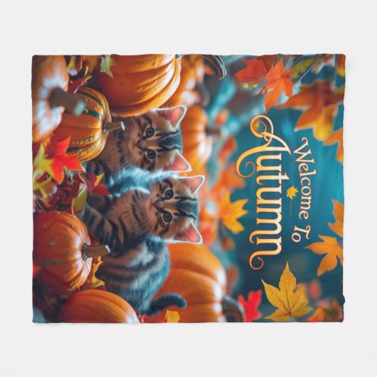 Willkommen im Herbst Fleecedecke (Vorderseite (Horizontal))