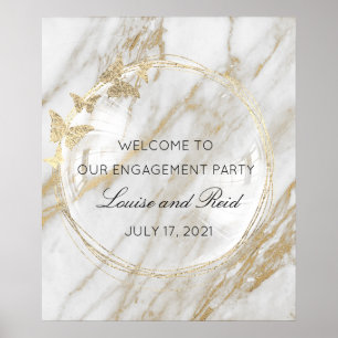 Willkommen im Hochzeits-Engagement Golden Rahmen Poster