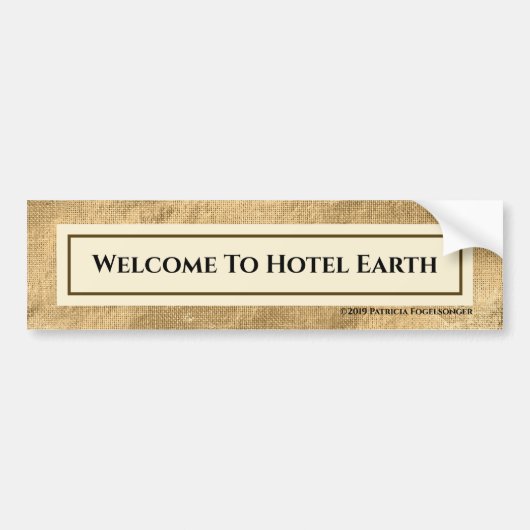 Willkommen im Hotel Earth Autoaufkleber (Vorne)