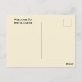 Willkommen im Hotel Earth Postkarte (Rückseite)