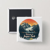 Willkommen im Jasper National Canadian Park Button (Vorne & Hinten)