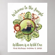 Willkommen im Jungle Foto Wild One Safari-Zeichen