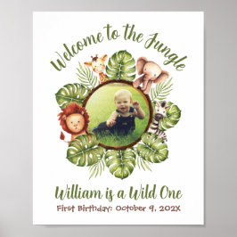 Willkommen im Jungle Foto Wild One Safari-Zeichen Poster