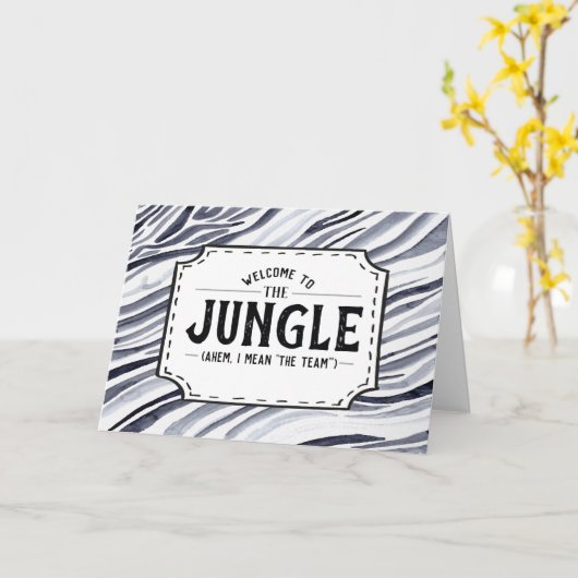 Willkommen im Jungle Funny Employee Gruß Karte (Gelbe Blume)