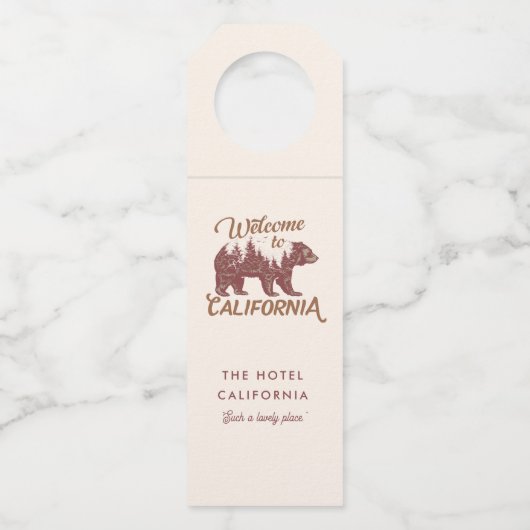 Willkommen im kalifornischen Bärenwald Flaschenanhänger (Vorderseite)