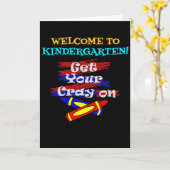 Willkommen im Kindergarten - Ihre Cray abholen Karte (Gelbe Blume)