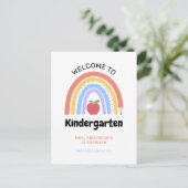 Willkommen im Kindergarten Pastel Colored Rainbow Postkarte (Stehend Vorderseite)