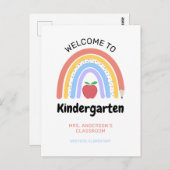 Willkommen im Kindergarten Pastel Colored Rainbow Postkarte (Vorne/Hinten)