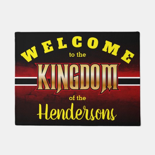 Willkommen im KINGDOM of (Ihr Name - editierbar) Fußmatte (Vorderseite)