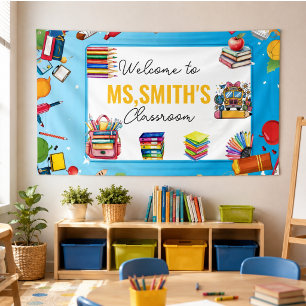 Willkommen im Klassenzimmer Zurück zur Schule Banner