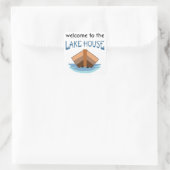 Willkommen im Lake House Quadratischer Aufkleber (Tasche)