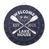 Willkommen im Lake House | Rustikale Kanuadeln Dartscheibe (vorne)