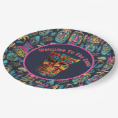 Willkommen im Luau Pappteller (Schrägansicht)