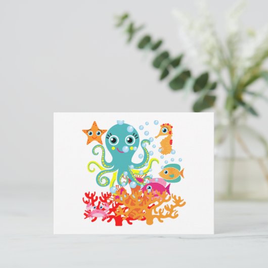 Willkommen im Meer Postkarte (Stehend Vorderseite)