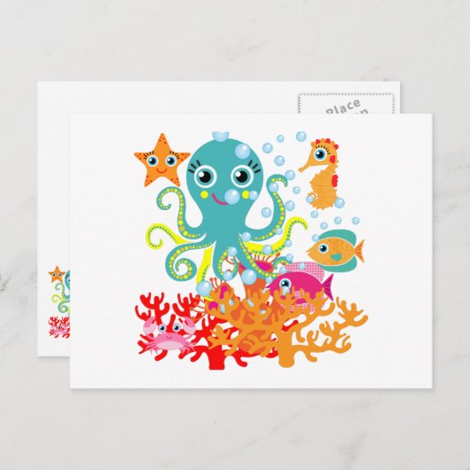 Willkommen im Meer Postkarte (Vorne/Hinten)