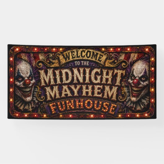 Willkommen im Midnight Mayhem Funhouse Banner (Horizontal)