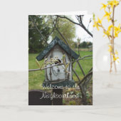 Willkommen im Nachbarhaus Bird Karte (Gelbe Blume)