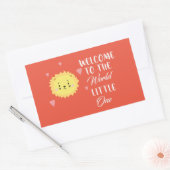 Willkommen im Neugeborenen der Welt - niedliches L Rechteckiger Aufkleber (Umschlag)