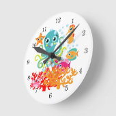 Willkommen im Ozean Runde Wanduhr (Winkel)