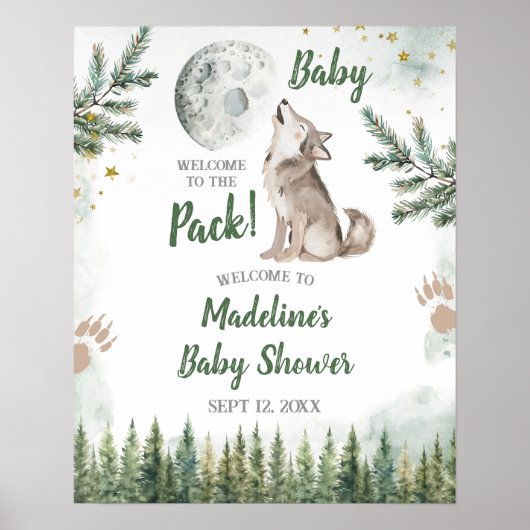 Willkommen im Pack Forest Wolf Begrüßungszeichen Poster (Vorne)