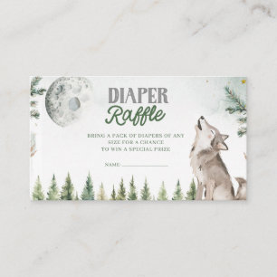 Willkommen im Pack Forest Wolf Diaper Raffle Begleitkarte