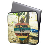 Willkommen im Paradies Beach Ocean Laptopschutzhülle (Vorderseite Links)