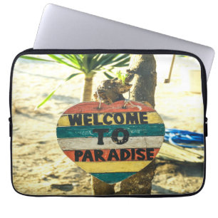 Willkommen im Paradies Beach Ocean Laptopschutzhülle